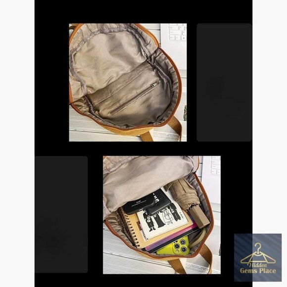 Mini Canvas Backpack Purse with Multiple Pockets, Lightweight Daypack main image 5